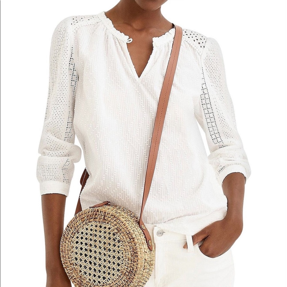 J. Crew Point Sur White Blouse
